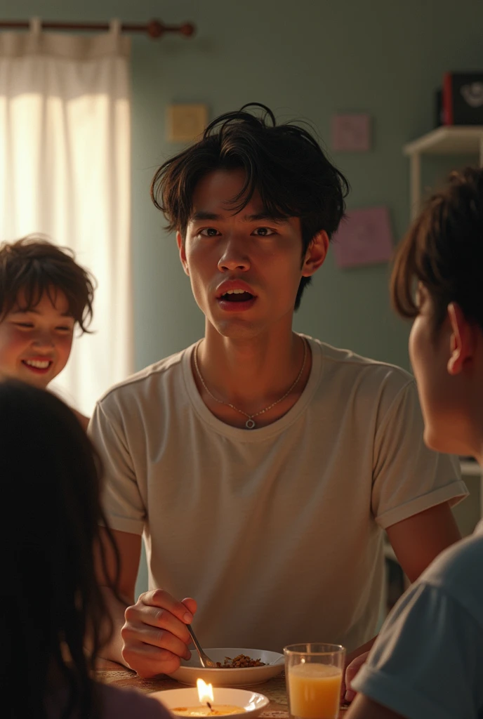 1boy、Real photo style、Photo Quality、Cute handsome man、Mash Hair、Japanese male, 、Completely naked、Full nudity、erection、Huge penis、Highest quality、Realistic、beautiful、Inside the movie theater、Surrounded by fat old men, having her butt touched、Blowjob、Surrounded by old men, her body is groped