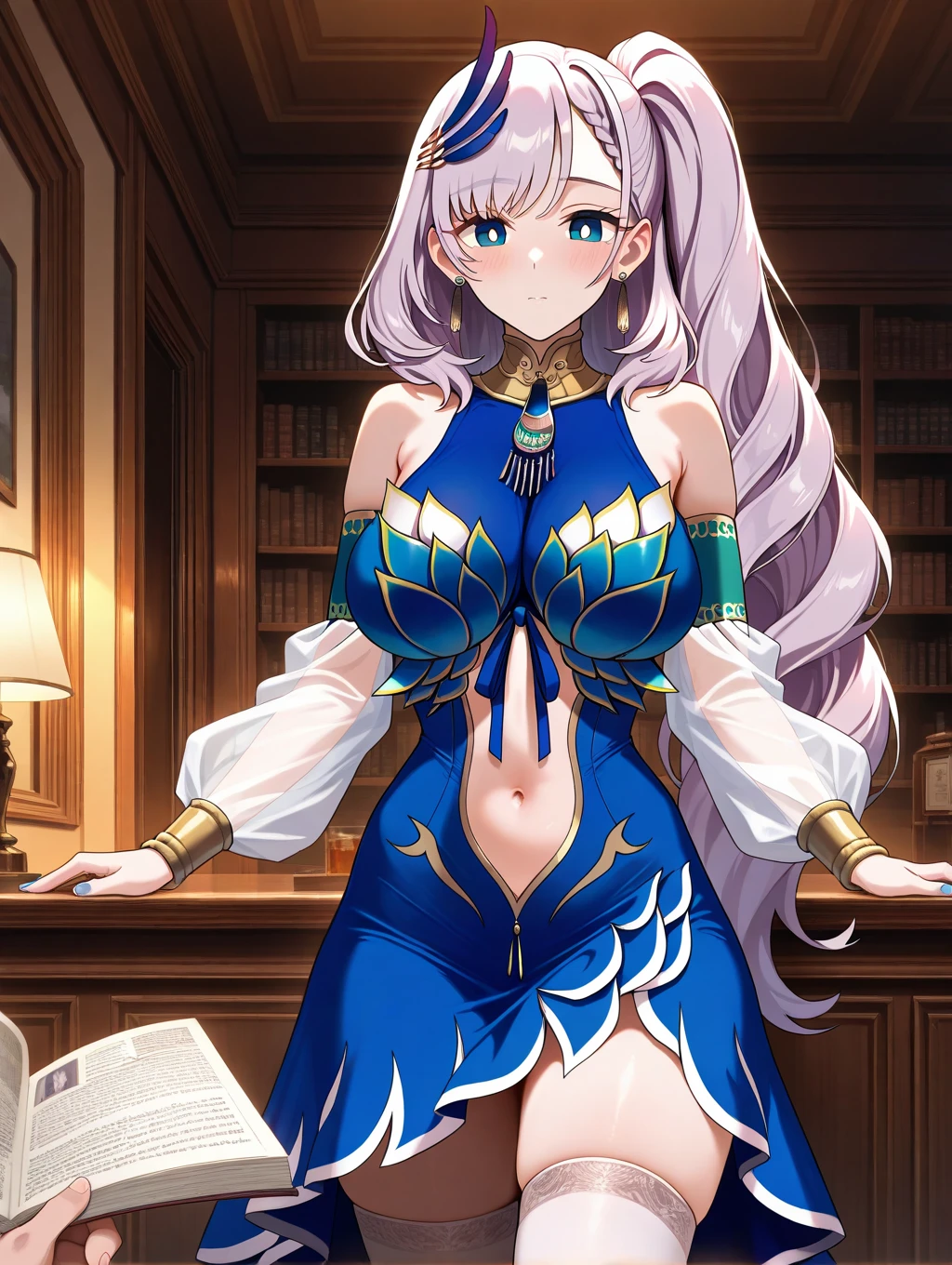 whitening gray hair long hair blue eyes smile tiara green egyptian costume beauty sexy big breasts mature whole Mysterious Charm fascinating I don't think so. pyramid valley key beautiful breasts cover your mouth fortune teller holding tarot cards in hand egyptian ankh Inside the pyramid palace Standing position 1 person