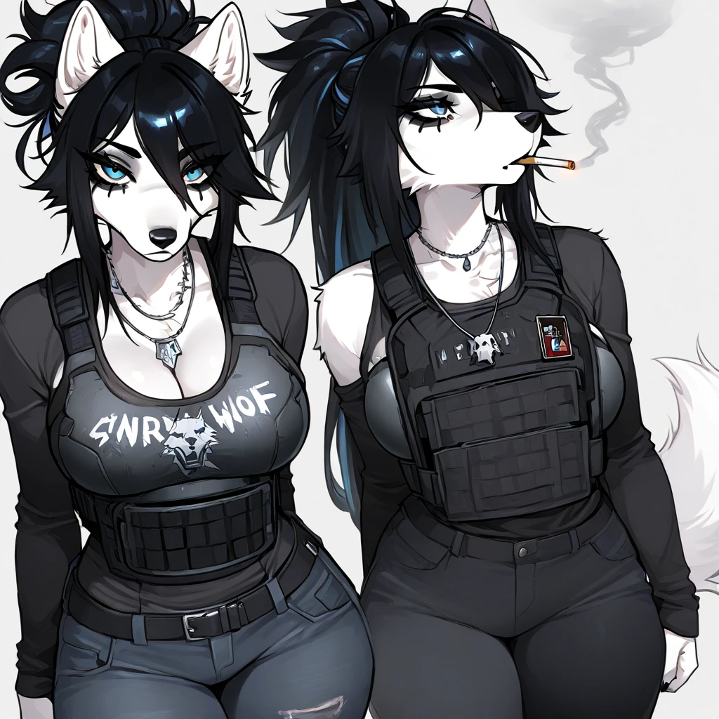 scifi near-future styled tactical fullbody space suit, top quality, best quality, High-quality illustrations, masterpiece, super high resolution, detailed background, detailed eyes, shy, cute face, absurdres, (highly detailed beautiful face and eyes), perfect anatomy, (kemono, furry anthro), (((character is grayscale))), smaller waist, full squishy thighs, full wide hips, round full butt, smaller torso, more narrow torso, (((black fur))), (((dark body))), solo, female, kemono, hair, fullbody view, standing up straight, not leaning over, (((detailed eyes))), grey eyes, city, golden hour, plants, (((by bebebebebe))), by buta99, by pgm300, by kishibe, by suurin 2, by sindoll, by secretly saucy, by ANUKI_ex, (((dark grey hair))), (((wavy hair))), (((black fur))), (((no fur pattern))), (((all black body))), (((black body))), feline, cat, glasses, (((dark grey eyes))), open mouth, facing camera, (((messy hair))), short hair, messy ponytail, full body covered in black fur, freckles on her thighs back and arms, (((zzzz-cup size breasts))), (((very large swollen breasts that have difficulty fitting in clothing))), (((massively hyper huge heavy full swollen perky breasts))), puffy nipple silhouette from clothing, inverted nipples, puffy nipple,