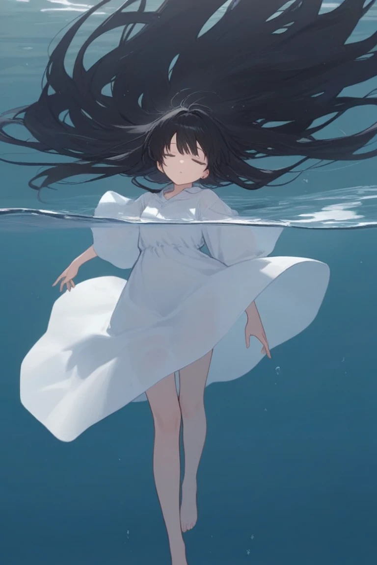((masterpiece))),best quality,highly detailed,extremely detailed cg unity 8k wallpaper,(day),hair flower,reflection light,ray tracing,shadow,illustration,((steam)),(((solo))),1girl,(closed eyes),(clear facial details),((disgust)),(smooth skin),thin leg,beautiful detailed eyes,aquagradient eyes,water eyes,long hair,strands,(gold),wet,expose legs,(floating:1.2),(zero gravity:1.2),((wet clothes)),transparent,[dress],((((wet translucent white dress,very long dress))),navel,((expose cleavage)),red papilla,((bulging,(underwater,deep ocean),(ridiculous long hair:1.3),There are many bubbles in the environment,Dim light,((simple black) underwater background:1.3),(drowning:1.3)