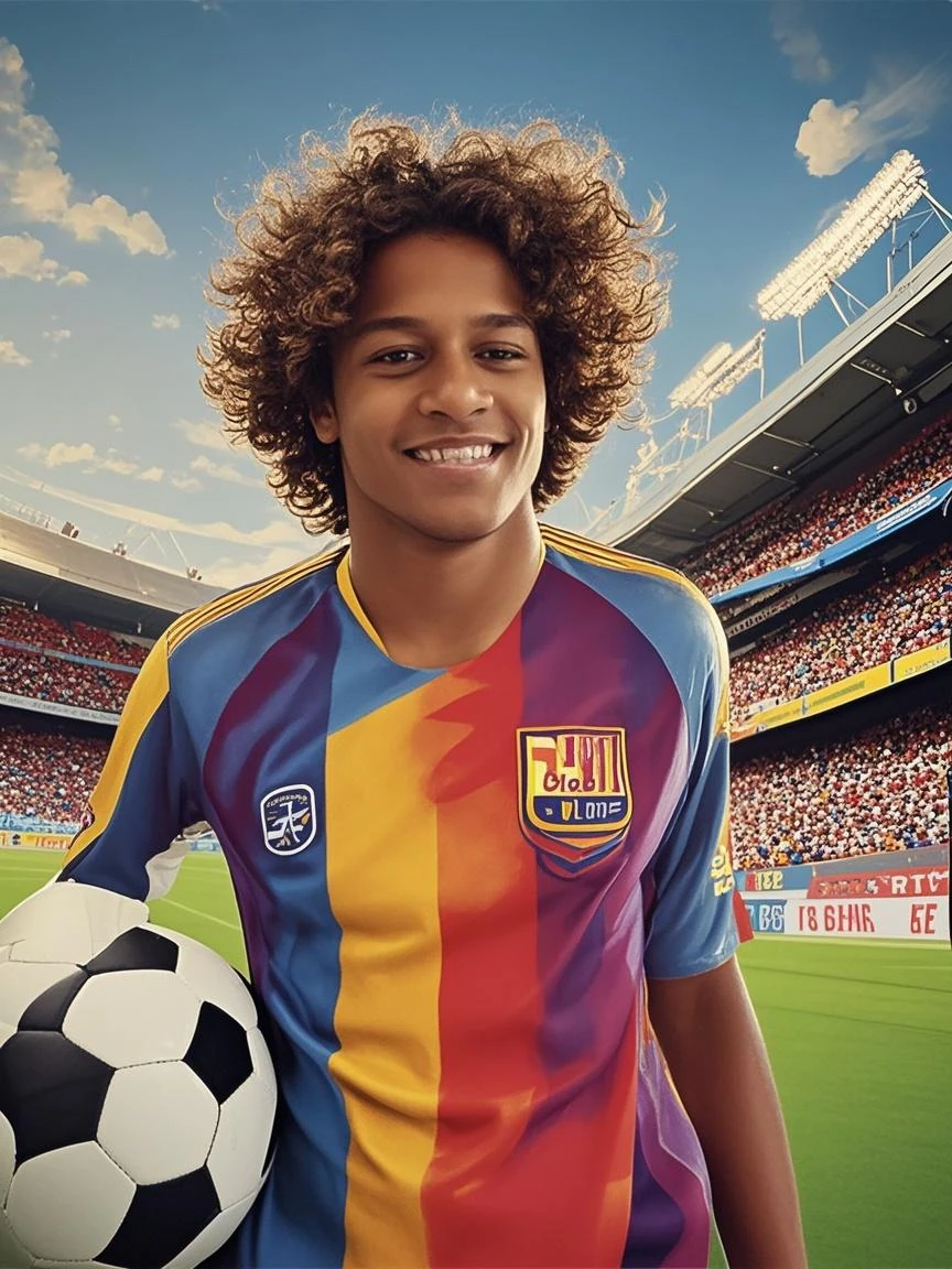 Cria para mim o Neymar com a bola de ouro