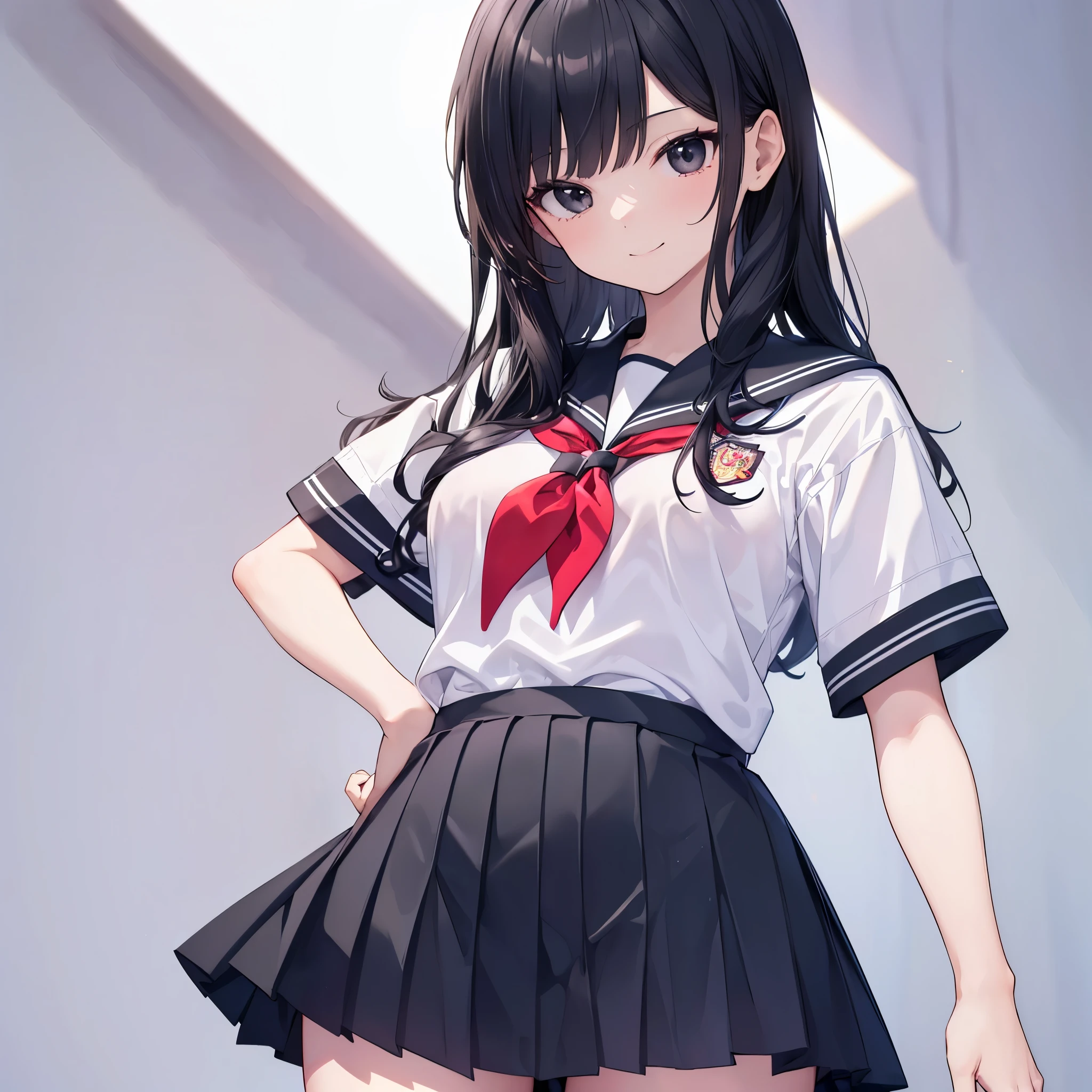 (masterpiece, highly detailed 8k CG, sharp lines, top quality, realistic), 1 girl, solo, serafuku, high school uniform, light white shirt, navy blue miniskirt: 1.5, slim, (shiny skin, sweating: 1.4), colorful, ridiculous, watch viewer, long double ponytail, black hair, brown eyes, dynamic light and shadow, high resolution, sharp focus, depth of field, detailed eyes, sharp pupils, realistic pupils, (middle chest: 1.3), (thigh thin: 1.1), outdoor, sky, white socks, white ribbon hair ornament, stand: 1.2, skirt lift, white panties,