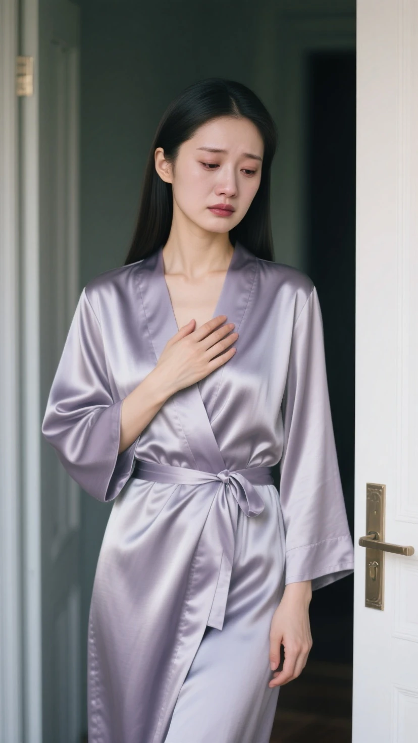 (Woman wearing bathrobe、Soft fabric bathrobe)、20 year old Japanese woman、Cute woman、(Highest quality、high resolution、High resolution、masterpiece:1.3)、nice smile、Gaze Here、Perfect proportions、A ruddy complexion、Detailed face