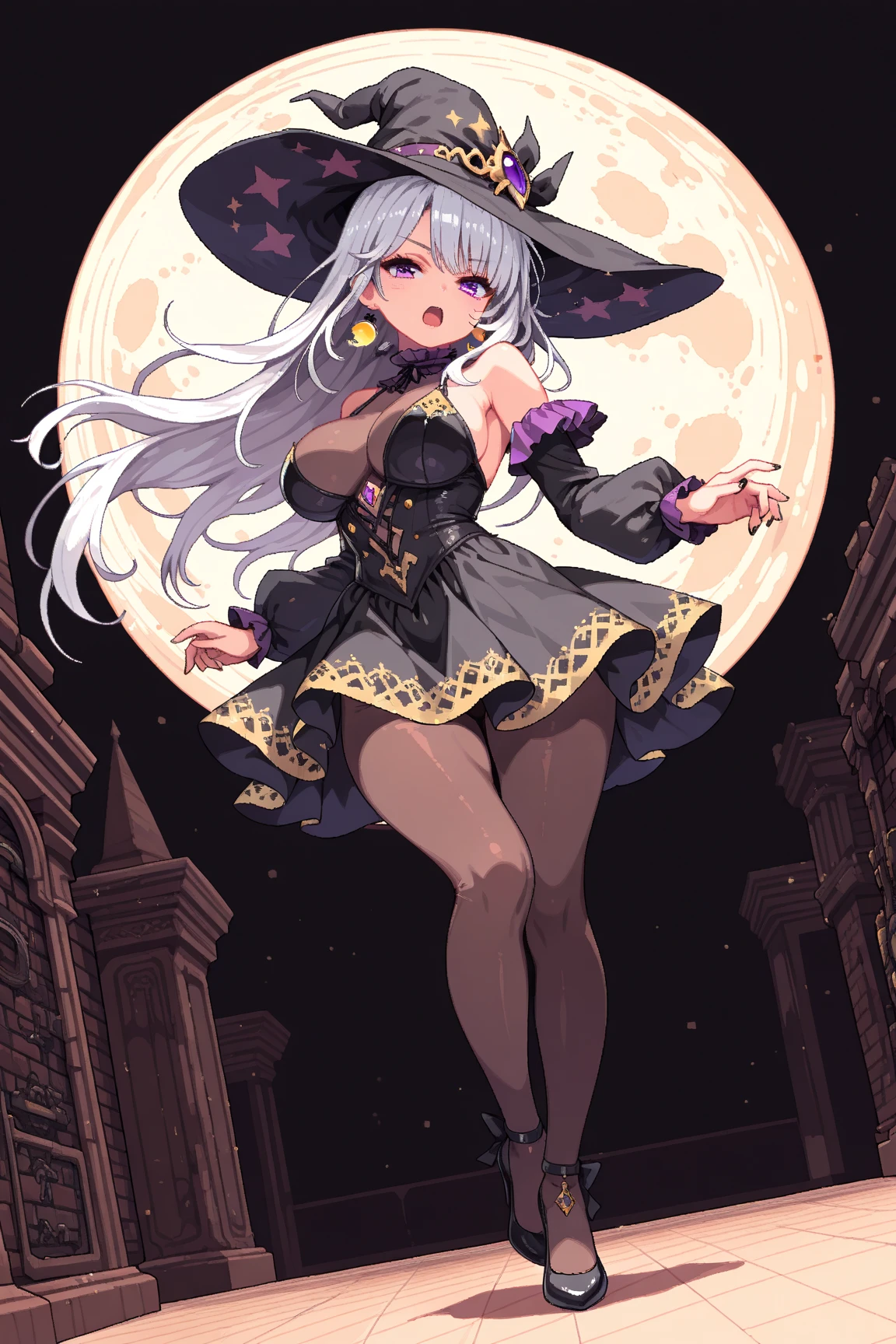 (nsfw)high quality,(High resolution:1.2),Incredible illustrations, (genshin impact) 1girl((wavy hair,hair over one eye)Dark Skin,slender,pointy ears)((victorian gothic lolita SILK DRESS,open clothes),Witch Hat,ascot,garter belt,Garter Stockings(see through))()(((sepia-toned)))Blackthorn Witch Princess