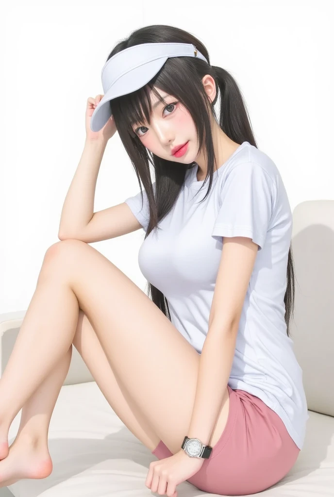 The Arafed woman sat on the bed,legs crossed, beautiful anime girl squatting, Smooth anime CG art, beautiful alluring anime teen, the anime girl is crouching, Beautiful anime girl, attractive anime girls, Cute anime girl, guviz style artwork, seductive anime girls, (animegirl), pretty anime girl, photorealistic anime girl rendering