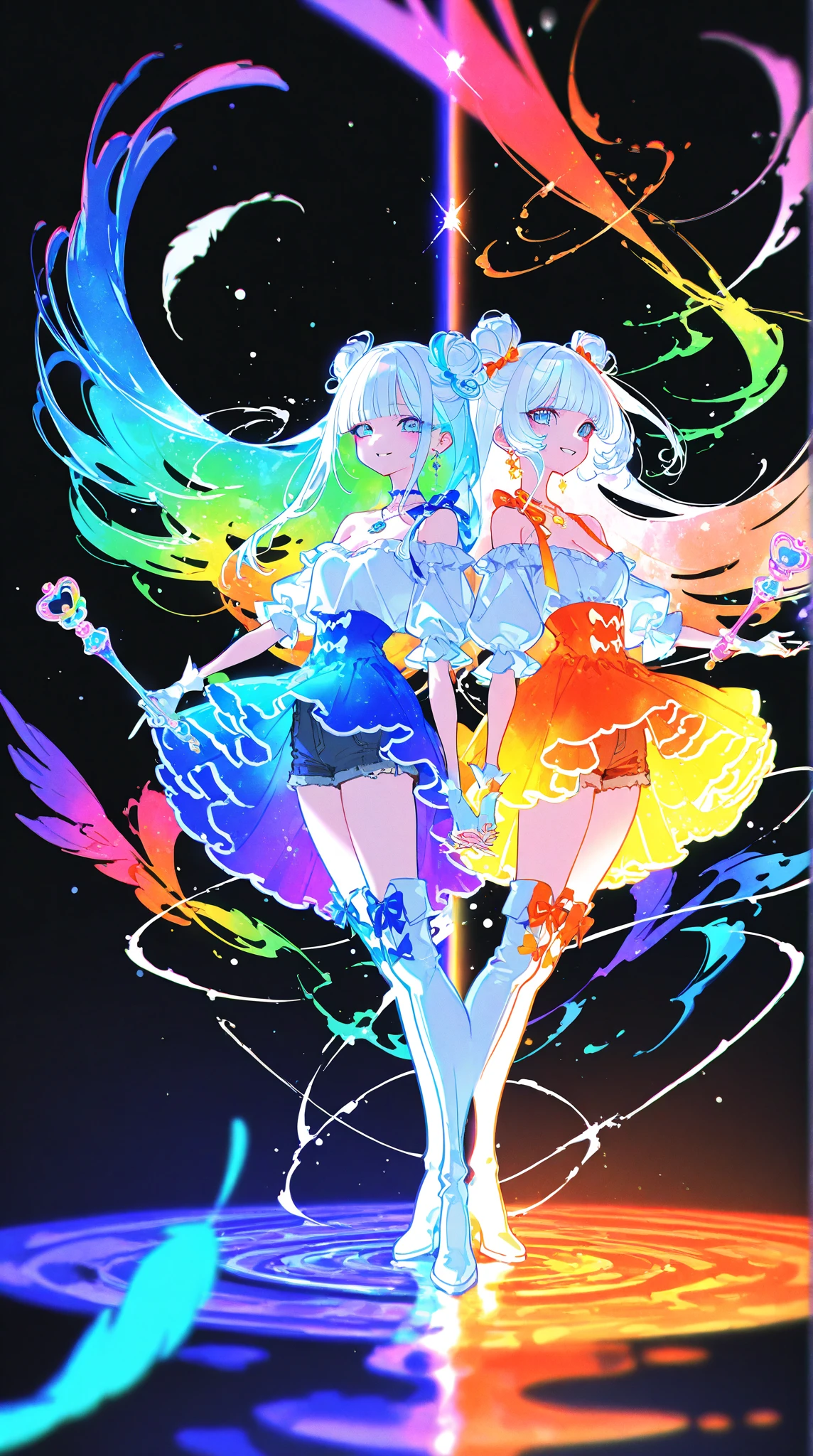 sketch (Character design sheet, same characters, whole body, Three-View, front, ~ ~ ~ ~ side, return),(Very bright:1.1), White Background, [1 Girl:7], (Tilt your head:1.2), ([sketch|watercolor \(Moderate\)]:1.15),Chaotic Abstract Background, Vector Trace, Gradient Blending, Bright colors, that&#39;wonderful, Very detailed, Complex, (Very low contrast:1.4）,whole body, Artistic elements add depth to the work. The overall atmosphere is creepy and nightmarish...., With a unique artistic touch. This movie is、The dark and crazy world of horror movies depicted in HD., Evoke visual stimuli and aesthetic sense, that will terrify and excite the audience....,watercolor画, （Lightless, Eyes without highlights, evil eye, An ugly person with white eyes, that&#39;Red eyeliner）,whole body絵, Wearing a maid outfit, Full bangs,(Full bangs, Straight bangs, The bangs are aligned diagonally), （Gradient braided hair, (Light purple hair), (Ink blotches:1.1), (pale:1.2),(Light purple:1.2),(Light green:1.2)）　and full body and watercolor画, （Lightless, Eyes without highlights, Evil Eye, A bad looking person with white eyes, It&#39;s a red eyeliner）,whole body絵, Wearing a maid outfitいる and （Mature face,tall, Wearing black tights,Green Eyes, The skin is hidden　and maid,