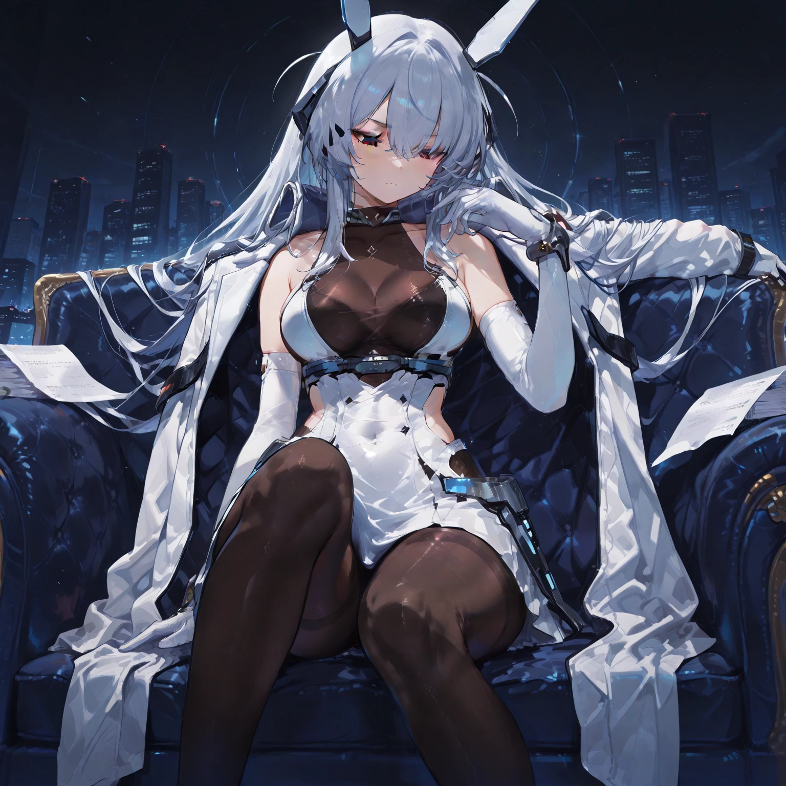 Paradise in Heaven, White lighting,(masutepiece), (Best Quality), (Cinematic), 8K, (art  stations), Li Yue painting style.(長いWhite hairとSilvery eyesを持つ1人の女), (Beautiful delicate face)、[ Particle Lou Full Moon] [Frozen trees々] [landscape crystal] [Lighting] [Ethereal Atmosphere]:1.1] [Fantasy, short story] [soft Lighting] [+Cinematic shot]:1.2 [+art  stations] [+luminous white background] [+soft Lighting] [soft glow] [Creative and dynamic angles]:1.3, [+Crystal Toning] 、masutepiece, ighly detailed, Ultra-detailed, Solo, (pale skin), Silvery eyes, White hair, (snowy background), (snowflake rosen flower:1.0), (shining crystal),, (Snowy ground), (White lashes), Female sexy、dreamy and detailed, Gorgeous setting, 妖しい雰囲気 masutepiece, The most beautiful scenes, An majestic、(((full of white flowers)))、quiet and serene atmosphere、A charming, all white tones,Inside the crystal library,Transparent flowers and falling snow，Many white roses are planted,(flowingwater,falls,water bloom),The decoration is also carefully done.,Dreamy（ighly detailedです，Creative Design，crisp and precise lines，K HD，best qualtiy，tmasterpiece，超hight resolution，4K）、Diverse poses、((beautiful white flower hair ornament))、Beautiful hairstyle、(Best Quality, 4K, 8K, hight resolution, masutepiece:1.2), Ultra-detailed, Detailed expression, Graceful posture, expressive brush strokes, mystic atmosphere, artistic interpretation,Delicate floral jewelry， (((Detailed design、Beautiful lace translucent dress、see-through small dress)))、(SFW:1.5), (Oversized breasts, best body proportions, proportions of large breasts,:1.5),(white decoration on thigh)、((Beautiful crystal accessories on the legs))。((Beautiful crystal accessories on the arm))、(((Design with a wide open chest)))