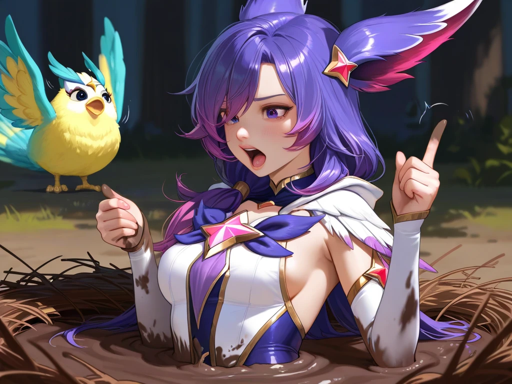 In a captivating, fantastical den bathed in the glow of mystic anime hues, a revered Bunny Warrior Goddess resides. She is elegantly perched on a vibrant, glow-in-the-dark mushroom table, towering over the landscape. A dainty, spun-gold carrot rests in her capable arms, replaced by a loyal, glowing, ethereal companion – a rabbit with shimmering eyes adorned in armor.
The goddess is a breathtaking masterpiece, exuding top-tier detail and quality. Her eyes, painted with the radiance of stars and encased in a halo of long, cas