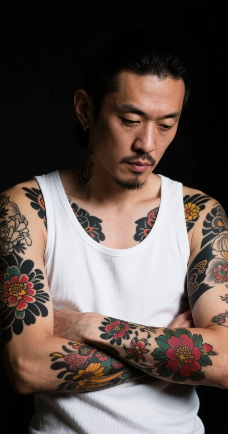 Asian,Scars,Brands,tattoos,out of frame,duplicate,ugly,poorly drawn hands,poorly drawn face,morbid,mutated hands,extra fingers,deformed,blurry,bad anatomy,bad proportions,extra limbs,long neck,cloned face,watermark,signature,text,poorly drawn,normal quality,