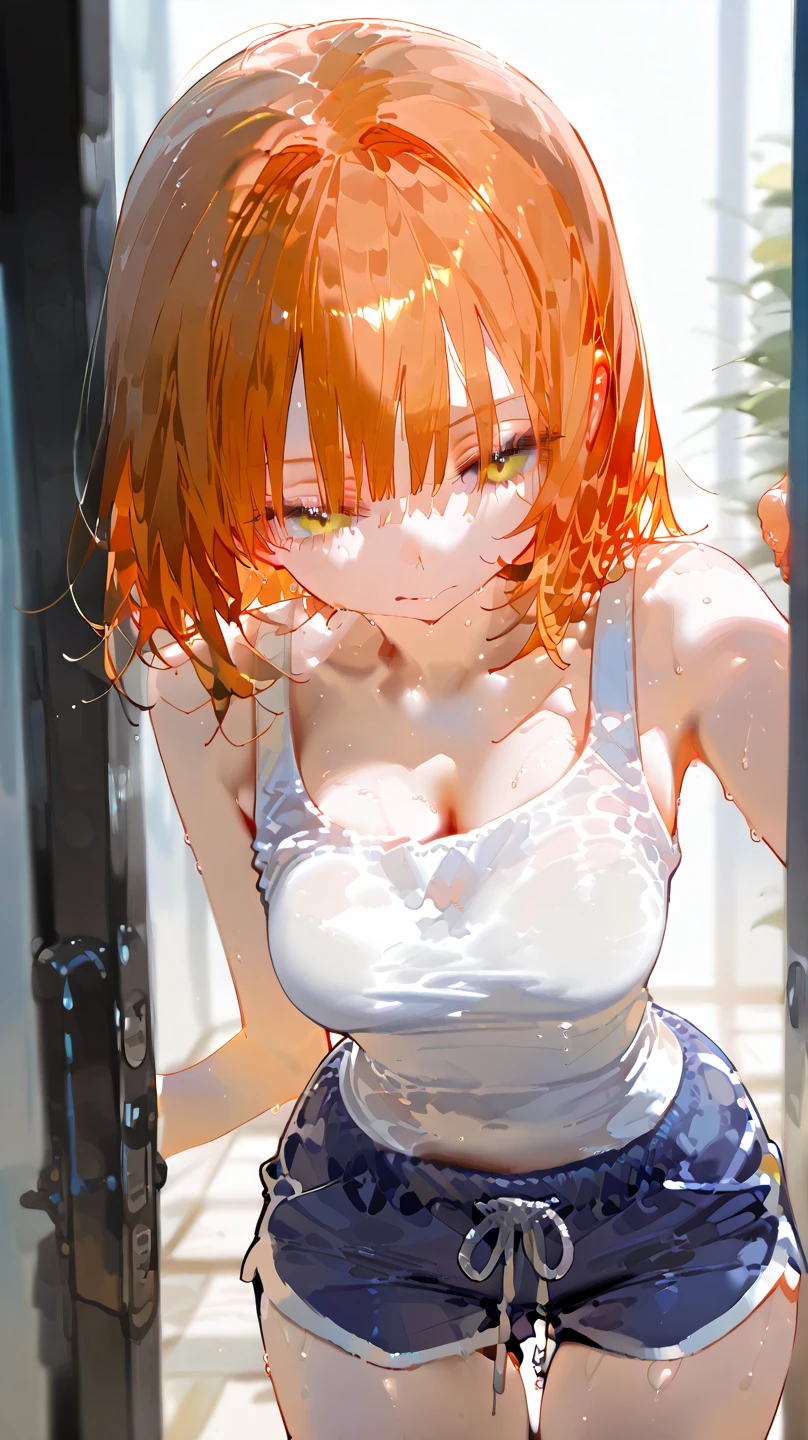 ,Big Breasts，Happy, wreathed in flame，Sundress, abundant，Gradient, extreme，color, Extreme，detail, Clear light perception, butt, (many, Impressionism, painting), Anime Characters,flowing flame,Disheveled,Clothing that fits snugly,broken，Chest contour,(((Wet clothing))),Tube Top,(((Ultra-thin clothing))),(Body model),((Flesh outline)),Grinning, blush,Hyperactive expression,Cover the crotch，water，wind，land，enchanting，