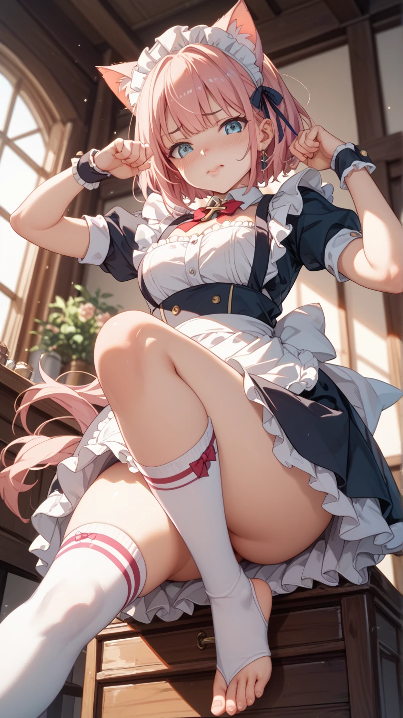 (BESTquality:1.2),(Super Resolution),(1 person),(16K),(Full body:1.2),()(Cute Women),(Spread your legs wide apart and fall to the ground:1.2),(Angle from below:1.3),(Pink Panties:1.2),((Skirt lift:1.3)),(High twin tail hair:1.3),(Cute Women),(Maid),(Night Park),(Slip and fall, falling backwards to the ground:1.2),(Fall to the ground:1.2),(Embarrassed expression),(地面でAre sleeping:1.2),(Frilled Skirt:1.2),(Front body:1.3),(Public Streaming LIVE:1.3),(Night Park),(Are sleeping:1.2),(　Blonde hair　),(Thin legs:1.2),(very cute:1.3),(Tattoo on the inside of the thigh:1.3),(Keep your hands behind your head:1.3),(Belly button exposed:1.2),(モデルのようなThin legs:1.3),(Supermodel:1.3),(Cleavage:1.2),(Beautiful ass model:1.2),(｛　　　Yami　　:1.5　｝),(Tattoo on thigh:1.2)