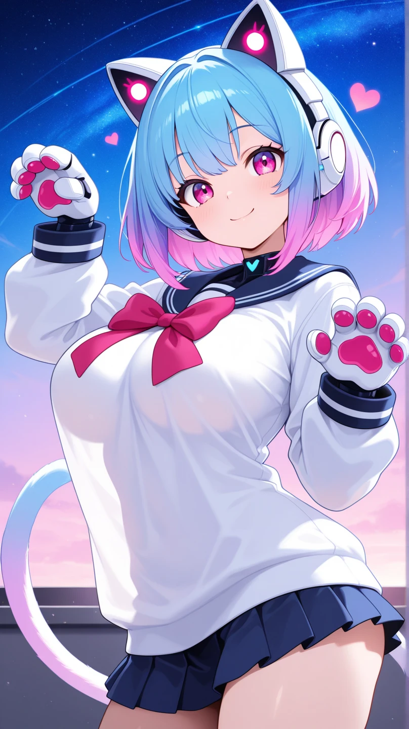 (Perfect body),highest quality,16k、SF、Mating Press、Anime Screen Capture、l○wの長さ、(((((small breasts)))))、swollen nipples、(thick thighs)、thick waist、(pink hair)、(((wavy hair)))、A○ge、(Valletta)、 (((short hair)))、(dripping sweat)、:d、(((showing teeth)))、(((blush)))、(wide hips)、yellow goggles、pink scarf、Pink scarf、((orange eyes))、(((white sci-fi suit、White cat mimi)))、big ass、hands on hips、(city)、headset、Chibi、((embarrassing、legs spread、squatting down))