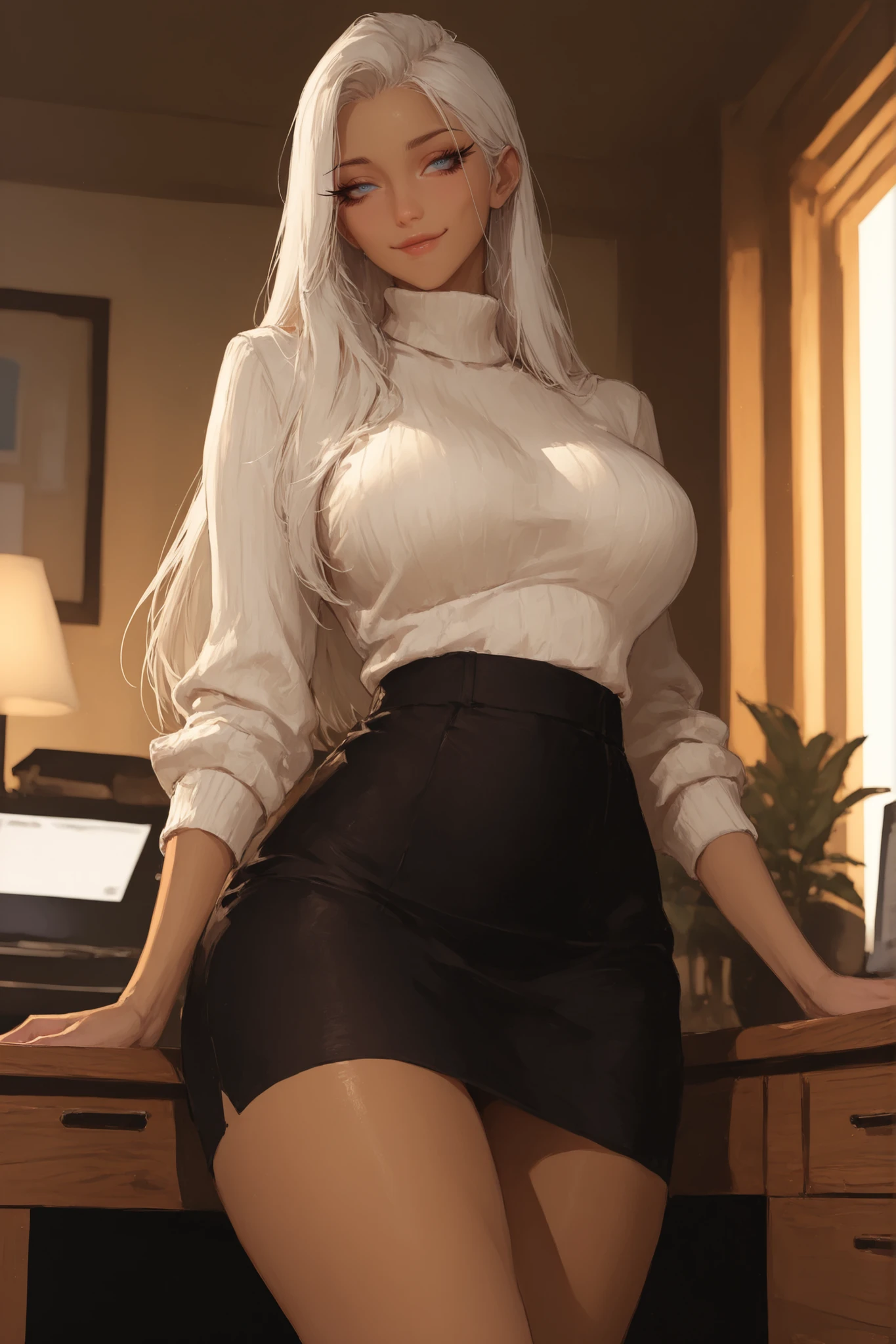 ((Best quality, 8k, Masterpiece :1.1)), Sharp focus :1.2, A Pretty Girl with perfect figure :1.4, Slender abs :1.2, (( wavy blonde hair, silver light hair ,long hair, Big breasts :1.4)), (White tight shirt :1.3), short black skirt (Sultry) ((Aroused: 1.6)), beauty breats , (detailed face), Open top button shirt: 1.4 , ((Naked)) , , Street:1.3, Highly detailed face and skin texture, Detailed eyes, Double eyelid, smiling