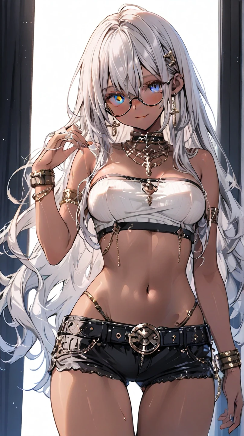 tmasterpiece,(tmasterpiece,top-quality,best qualityer),1girll, jewely,耳Nipple Ring,choker necklace,bangle, hoop earings, circle glasses,sun glasses, Long hair and long meat, Blonde hair,Black color hair,Silvery-white hair,Maroon hair, solo, ssmile, looking at viewert, motorvehicle,The Car, Sports cars,groundvehicle, Sat down, exteriors, daysies, nedium breasts,Open navel, dark skinned female, floral patterns, grinning smile,collars,Laser cloth,Sexy bikini,laser,holy rays,gold foil,Gold leaf art,glitter drawing,Correct anatomy,Detailed face, Detailed eyes,Chest exposed,pov