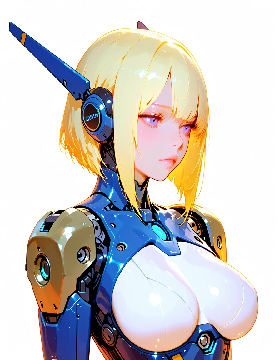 robot girl, humanoid robot, robot joints, full face mask, huge tits