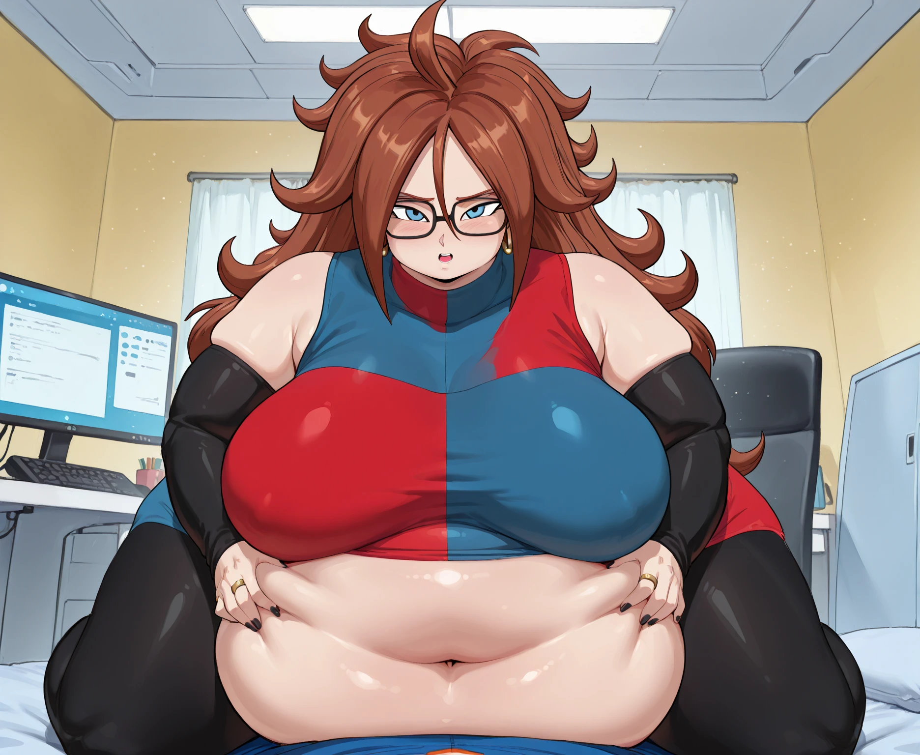 (masterpiece, best quality:1.2), A couple , boy Nino Lahiffe: Brown skin, dark hair, usually seen wearing a red cap, glasses, and casual clothing like a T-shirt and jeans, and a girl Alya Césaire: Brown skin, curly dark brown hair, often wears glasses, and typically seen in stylish, casual outfits. A casual day out with both characters in their everyday attire,Sharing a tender moment, like sitting on a rooftop overlooking Paris..(girl and boy:1), smiling, ((high resolution illustration)), ((extremely detailed)), (couple), Alya, Nino, Nino X Alya, (best quality,4k,8k,highres,masterpiece:1.2), ultra-detailed, realistic:1.37, HDR, studio lighting, extreme detail description, nino wearing a red cap, professional, vibrant colors, bokeh, ((muscular female bodybuilder)), detailed lips, strong embrace, romantic scene, intimate moment, intense passion, athletic bodies, fitness couple, gym background, muscular definition, sculpted muscles, sweat glistening,muscular