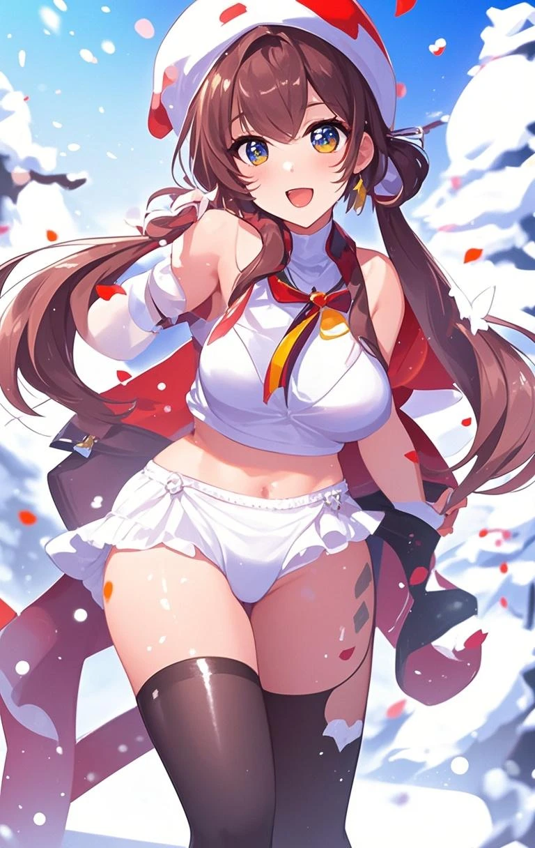 (photorealistic:1.5, highest quality,masterpiece,High resolution,muste piece),snow mountainに立つ1人の23歳の女性,(red bondage string bikini swimsuit:1.5,Down jacket:1.3,choker), detailed eyes:1.7,detailed eyes:1.8,beautiful skin:1.8, (looking at the camera:1.2),(A photo seen from the bottom of the back:1.3),(Medium Hair:1.2,light brown hair:1.5), expression( Smile:1.3,blushing:1.3),Pause( 大きく足を開いた大胆なPause,Seductive pose:1.5),background(snow mountain:1.5,Forest),(Medium chest,slender, abs:1.2), (Underwear visible through clothing),(Butt visible through clothes),(detailed perfect face),normal hands:1.5,normal finger:1:5,normal feet:1.5,(cameltoe)