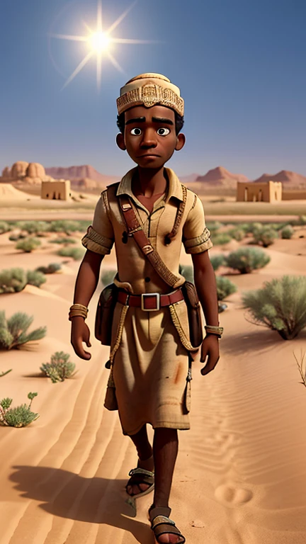 African boy.thin figure,Emaciated figure,A little bit of abdominal muscle contouring,skin glow,(Three-dimensional crotch),(Big bulge in crotch),Wearing African tribes style briefs,African tribes,Half kneeling on the ground,Slum garbage dump background,beggar,Soaked all over,sweating