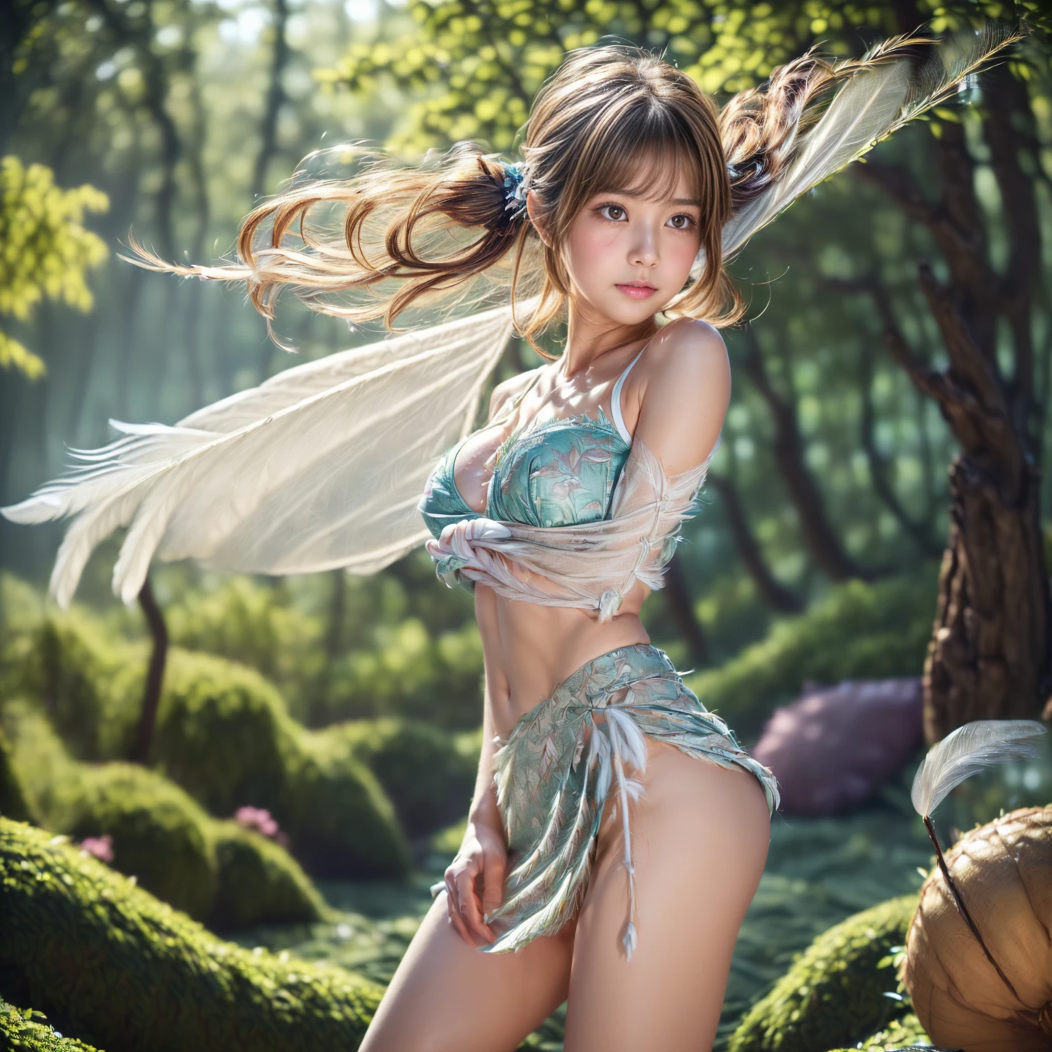 (beautifull fairy with very large breast, lift her boobs, stand on tree branch near beautifull lake) ,(strapless luxury bra), (luxury flower garter belt), (hand under boobs), (show cleaveage), (show underboobs) , (show sideboobs), (show thigh), (detailed flower underboobs ornament), (detailed luxury flower chest ornament), (detailed luxury flower arm ornament), (detail flower hips ornament), expensive detailed flower necklace, flower vase, (very large breast:1,9), beautifull lake behind, flower mountain background, detail flower forest, detail flower field, detail flower background, beautifull face, pretty face, beautifull eyes, beautifull nose, sexy lips, polished nails, raytracing, nsfw, beautifull fingers, beautifull hands, sexy belly, sexy body, sexy shoulders, sexy legs, sexy hips, (luxury bracelet), (luxury ring), (luxury necklace), black nails , blue eye, (nipples), nsfw, (4 fingers in 1 hand), white skin, full body picture, pretty makeup, blush,
