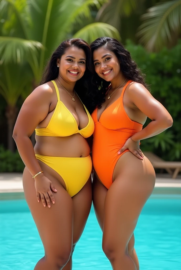 Polynesian old women . .big bbw . 
 Wear a  bikini . 