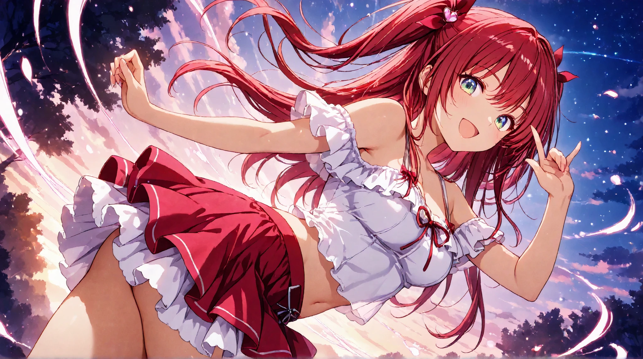 masterpiece, best quality, highres, best quality, highres, rias gremory, 1girl, long hair, school uniform, red hair, ahoge, blue eyes, large breasts, very long hair, breasts, skirt, huge ahoge, socks, hentai ahegao