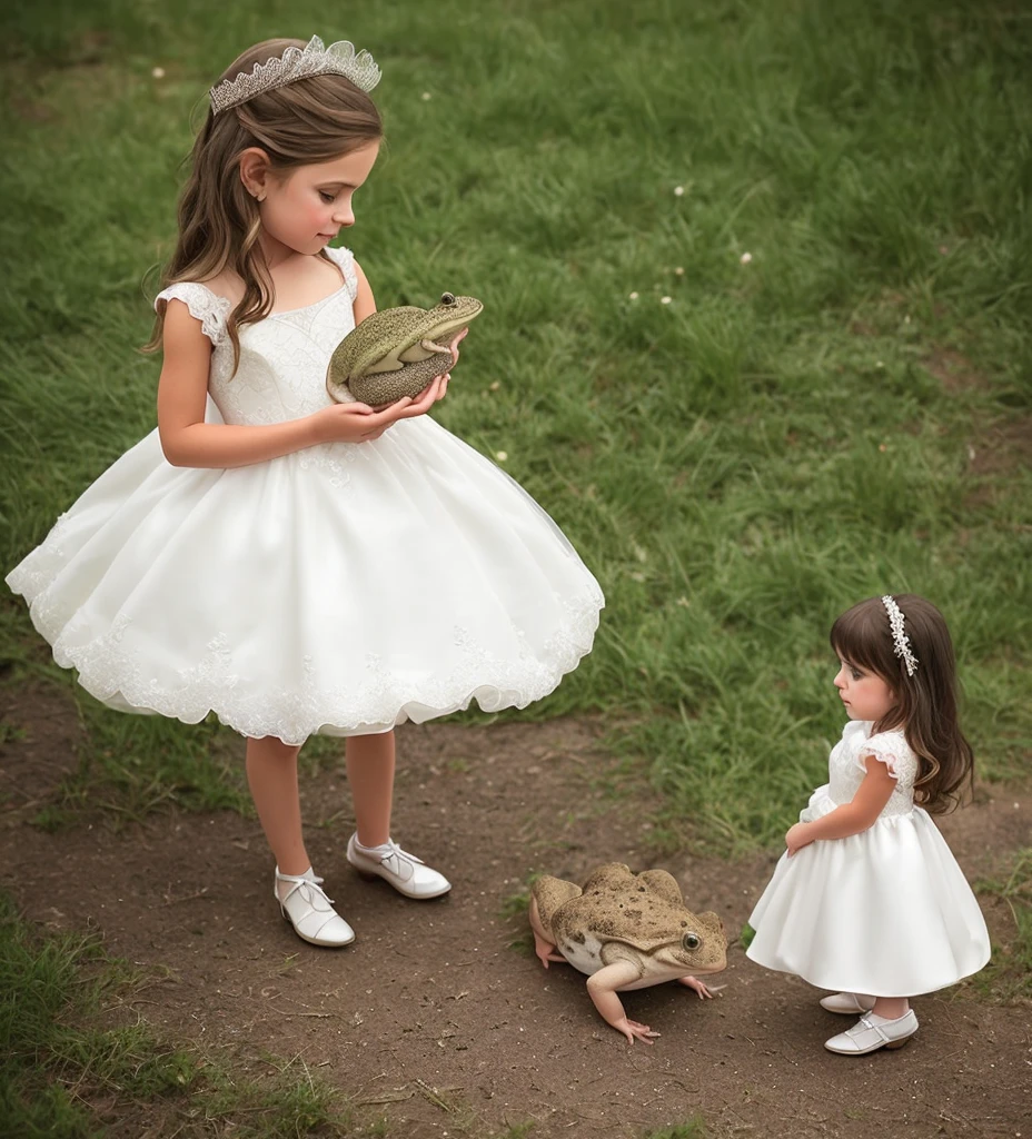 Two little girls in white dresses sitting on the stairs of a house ...