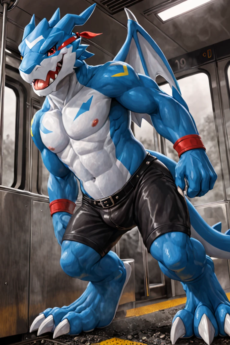 Lugia alone having a bulge while blushing and buff