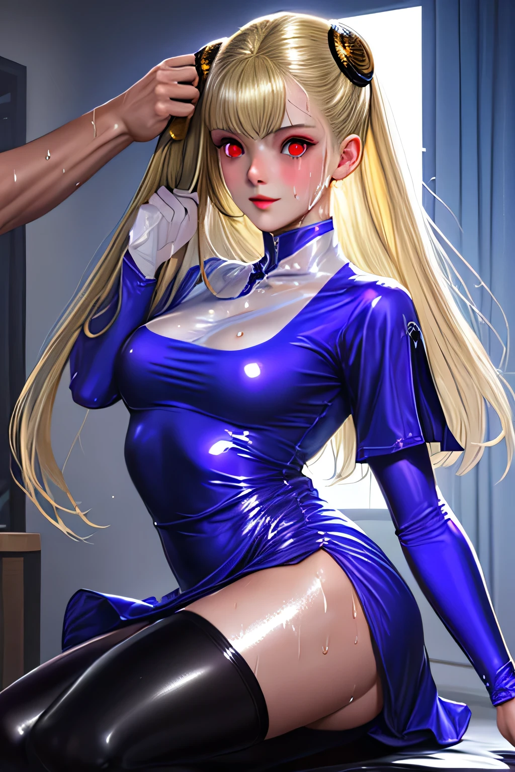 score_9,score_8_up,score_7_up,source_anime,cowboy shot,Idealized Forms,Natural Light,details background,blurry background,extremely detailed 1girl,shimakaze(azur lane),(((reverse bunny suit))),real brests,real nipple,real areolae,real vaginal,