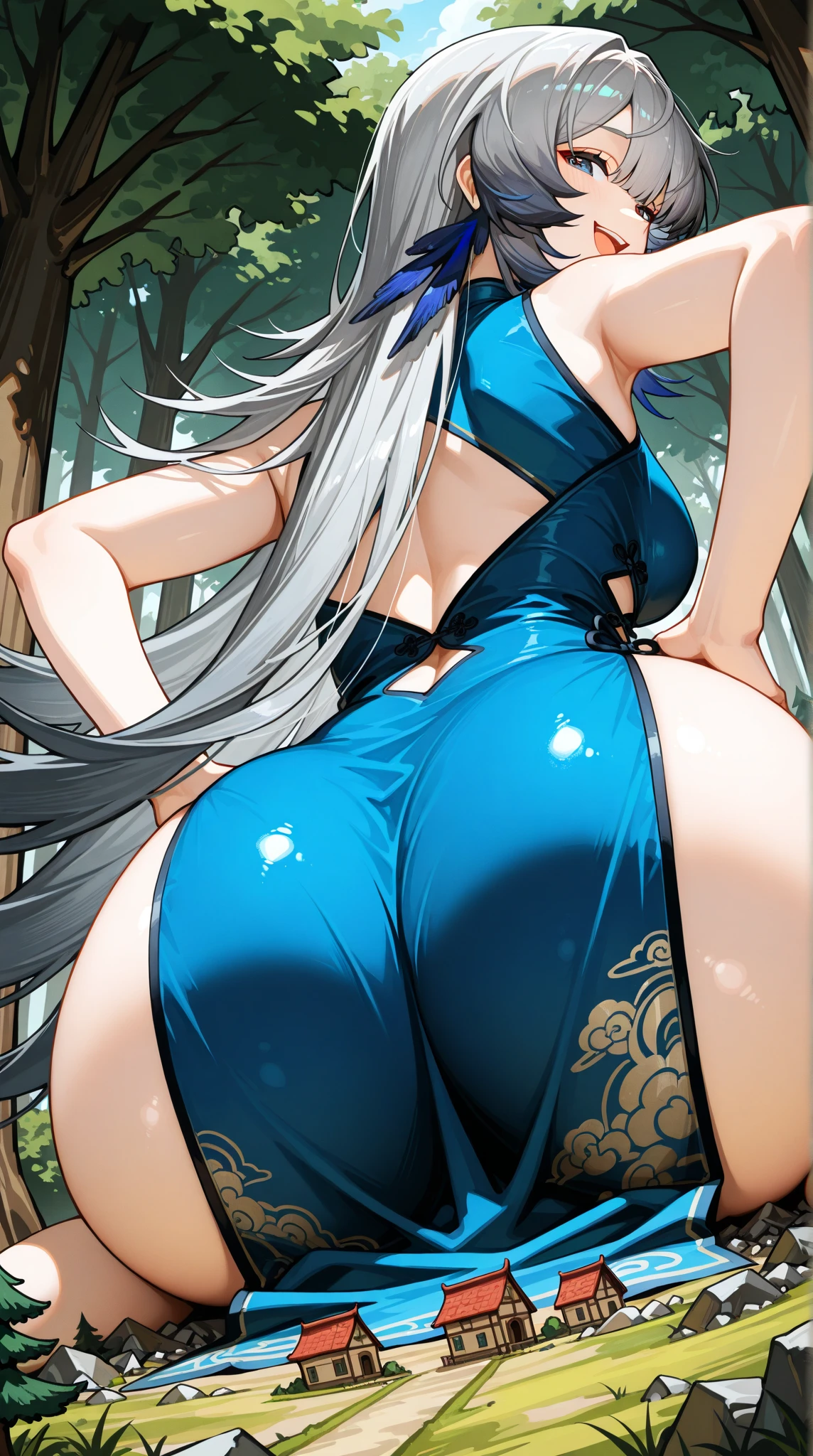 mature female, black hair, long hair, ponytail, blush, light smile, 1girl, masterpiece, best quality, (highres), absurdres, 4K, 8K, 16K, beautiful face, beautiful body, symmetrical face, gorgeous, deep eyes, realistic shaded, stunning, intricate, hyper-detailed, highly detailed, sharp, smooth, sharp focus, realistic, anime, manga, ((ringed eyes)),