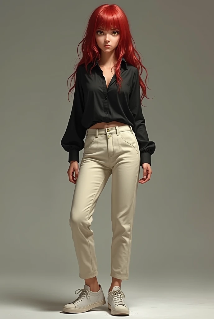 full body women 25 years old brown eyes very very long brown windblown wavy hair in a white leather t-shirt brown leather pants black leather western boots light shadow effects intricate highly detailed digital bright colors sharp shadows
