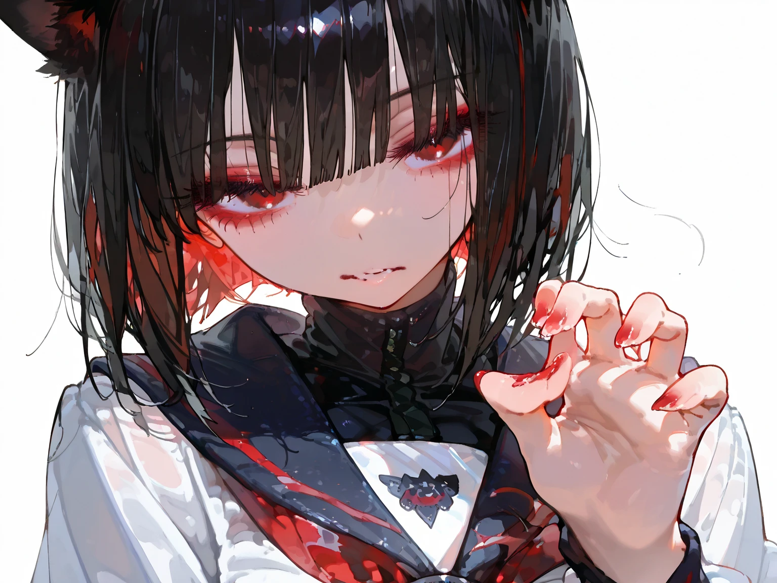 nice,1 girl,Blood,mosaic around the eyes