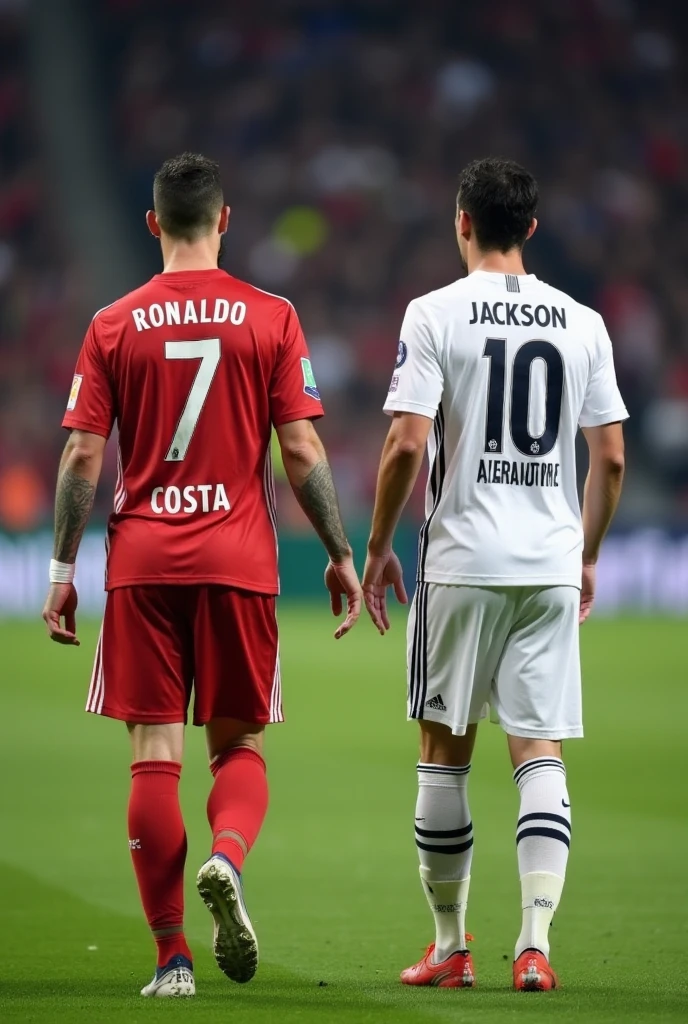 ((mejor calidad), dos judadores de futbol, unos moreno y piel claro