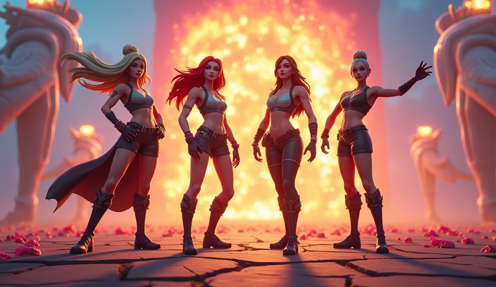 (masterpiece), best quality, (HD), (8k), extremely detailed, HDR, fire red armor, wallpaper, expressive eyes, perfect eyes, perfect face, illustration, ((wallpaper)), epic, scene, burning night, sharp image, clear image, amazing details, cinematic, specular lighting, 35mm film, cinematic, ((detailed background)), ((dynamic fighting pose)) ((gradient eyes)), Fire red eyes, overdrive, special effects, destruction,long fire red hair, lava volcano background, open cleavage, large breast, ((Full Body))