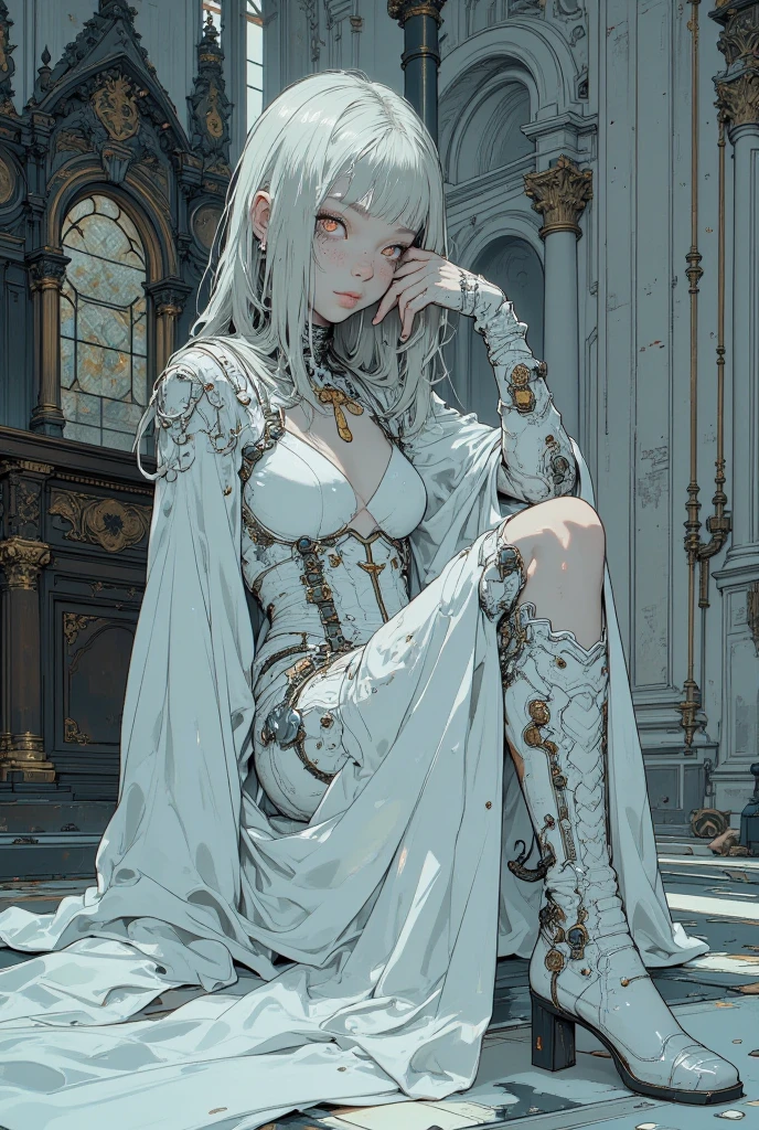 {(watercolor image:1.4),(renaissance style:1.2)}, BREAK, {erotic face,anguish,(scream:1.1),(very very ecstasy:1.2),(writhing:1.4)},embarrassing,half open eye},{(very obscene pose:1.2),(arched back:1.2),(arch one's head:1.4),arms behind}, {(gray fundoshi:1.2), (wet clothes:1.4)}, BREAK, {(many Chains from all sides:1.4),(chains around the body:1.2), {(crotch chain shibari:1.2),(chain shibari:1.3),(chain bondage), (chain restraint),(chain bind limbs),(chain bind body),(chain in collar)):1.2, confinement, shackles}, BREAK, {(1 woman, small breasts), braid hair intricately},dynamic side view, {(dark church glowing stained glass:1.2)},BREAK,{glowing big tears,(blue glowing eyes),extremely detail hair, (pure white skin:1.1)}