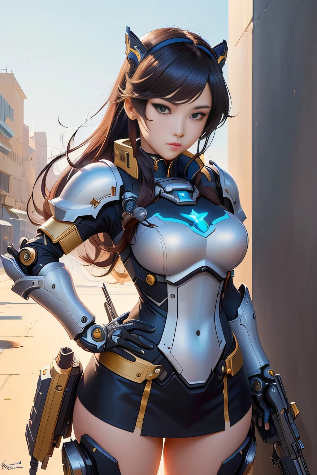 anime, two girls, a woman in a black leather outfit with blue hair and blue eyes, seductive tifa lockhart jet black haired cyberpunk girl. and, a woman in armor, knight female, girl in knight armor, female knight, gorgeous female paladin, blone haired paladin. hugging, anime style like fate/stay night, official artwork, two beautiful anime girls, light novel cover art, fate / stay night, puce and vermillion, sakimichan and frank franzzeta, fine details. girls frontline, kantai collection style, yandere