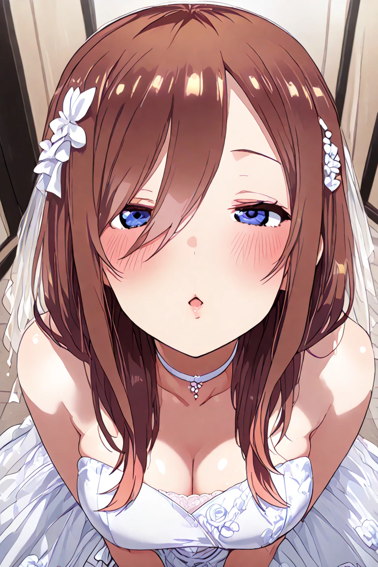 ((One woman is kneeling and staring with her tongue sticking out as if licking.:1.4)), (A lot of sticky white cream on the tongue.:1.2), (A lot of sticky white cream dripping from the tongue:1.2), (There's a lot of sticky white cream on my face.:1.2), (A beautiful, perfect tongue:1.1), ((highest quality)), (Super detailed), (very detailed CG 統合 8k 壁紙), very detailed, High resolution raw color photos, professional photography, ((beautiful big breasts)), brown hair, short bob, wonderful face and eyes, slender body, (amazingly beautiful girl), ((Virgin Road:1.3), church), ((white wedding dress:1.2), long skirt, Lavish decoration, Neck decoration, Shoulder decoration), (Her chest is open and her bra is visible., Stylish pink micro lace bra), Exact number of arms, Exact number of legs, perfect anatomy, (embarrassed expression, (Expressions of sexual pleasure:1.4), (Expression of enduring pain:1.2), The expression that you are holding back from going to the toilet,happy expression), (Melted white ice cream dripping down her cleavage:1), Angle from above right