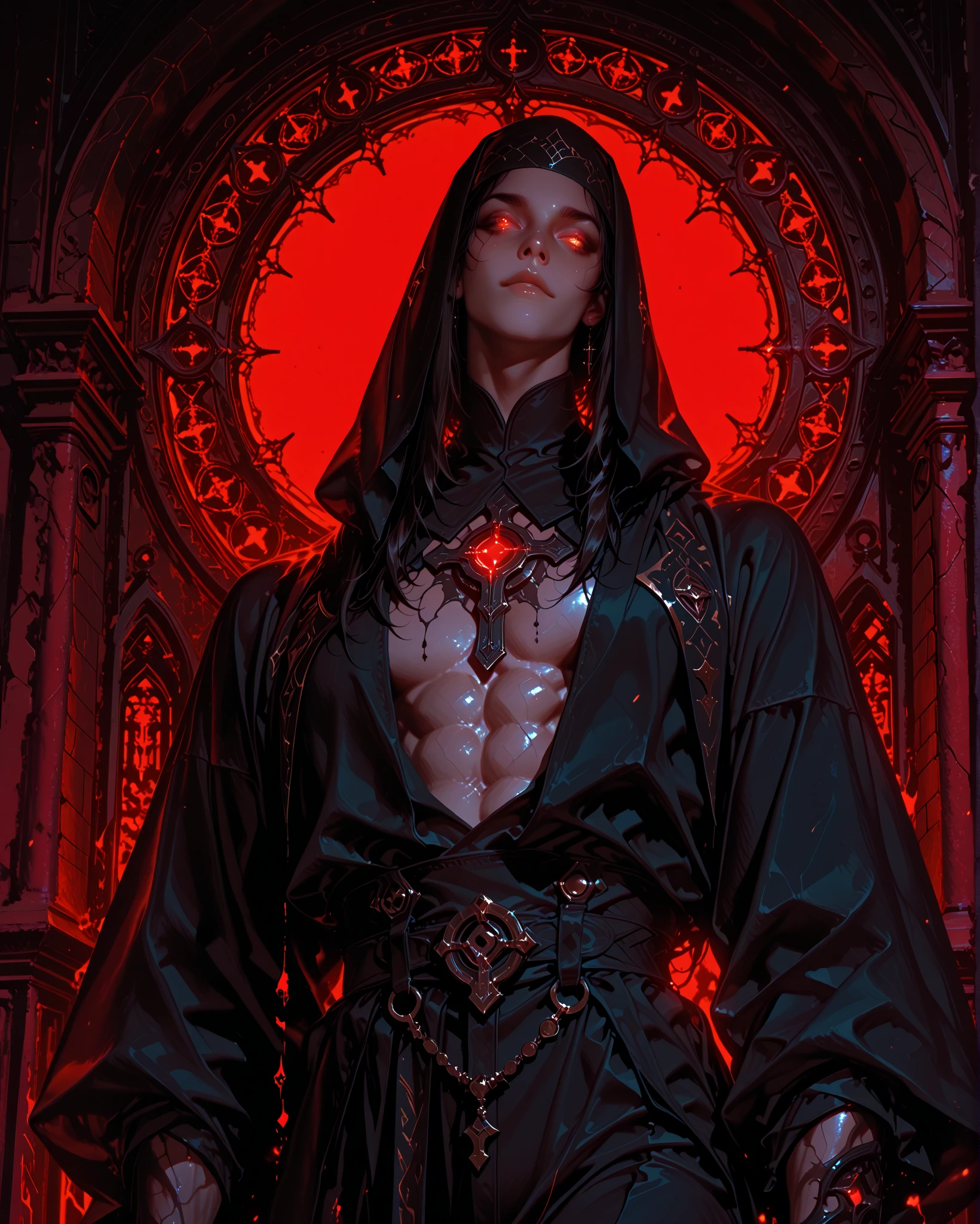 Movie CG, hades from the under world Tiflin, devils,disheed hair,Shogun,Peerless beauty,s girl,(Lord of Hell),Demon King,Tattooed with,the scars,Blood-red heavy armor,blood splattere,It has gold etching on it, (paleskin), blood spatter, horns on head, Cruel laughter,(Burning red eyes), , Red-blooded pentagram, Glowing Grimmore closes, summoning circle, Rusty chains, The illuminated temple of Satan, Lens flare, Axis, intricately details, Highly detailed, voluminetric lighting, 4K rendering, stockphoto, Ultra photo realsisim, Lifelike texture, Dramatic lighting, illusory engine