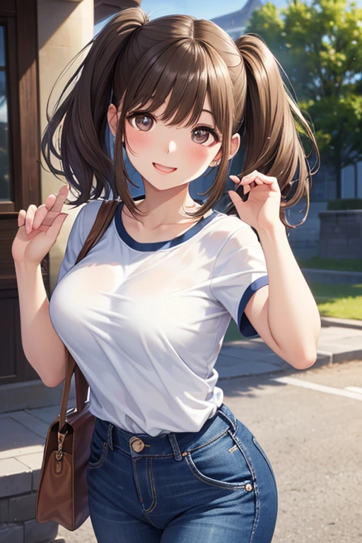 one girl、(twin tails)、Tees、denim pants、Park fountain、Charming Poses、evening、Big Smiles、
、
.
,,,,
.
.
.
.
, ...
.
.
、,
,( masterpiece, best quality, high resolution, ultra high resolution, pixel perfect, depth of field, 4K, RTTX10.0),
、Anegasaki Nene, shiny brown hair, beautiful brown eyes, smiling face, sparkling pupils, (fine grain), , highly detailed face,, (masterpiece:1.2, best quality), ((only1 girl)), ((cowboy shot))