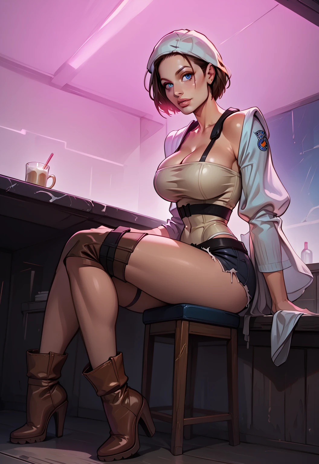 Japanese beauty naked,belt,Watch on wrist,Drunk,I'm a little surprised by the hiccups.、Standing in front of a white wall、Above the knee shot、Small breasts、Crying face