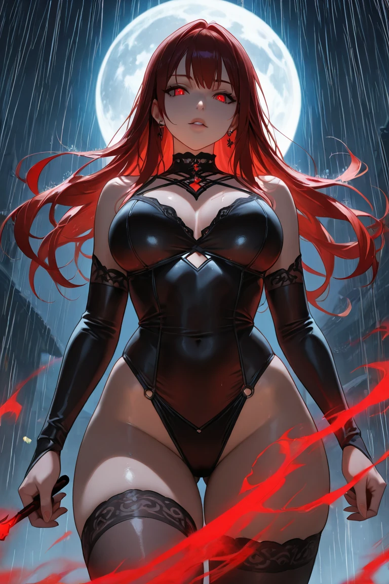 ((((Obra maestra, La mejor calidad, ultrahigh resolution)))), 1girl, standing, (cute maid costume), ((long red hair, red hair over eye)), long hair cut, pale skin, ((golden eyes)), glowing_eyes, neon eyes, (ultra detailed eyes:0.7, beautiful and detailed face, detailed eyes:0.9), ((centered)), smile, ((wide shot)), facing viewer, ((vibrant background, bright lighting, summer, sunlight)), flat chested, looking at viewer, ((half closed eyes)), ((perfect hands)), (((head:1, arms, hips in view, elbows, arms, legs, in view))), ((hands behind back)), empty eyes, beautiful lighting, ((outside, outdoors)), defined subject, head tilt, (((gritty)), ((creepy)), ((cool)), ((beautiful)), (((SFW)))