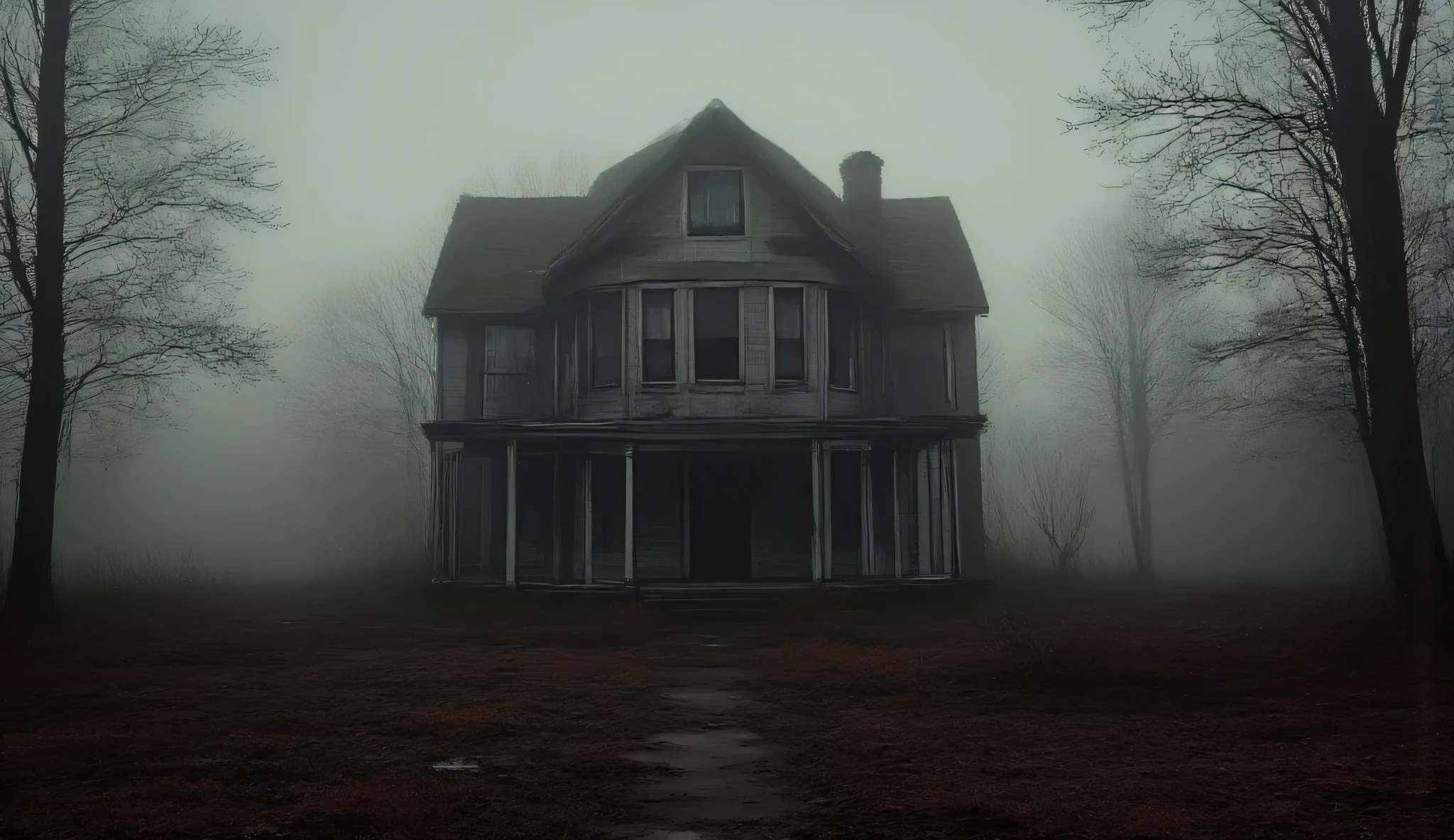 A dark empty house, ethereal, liminal, hyper realistic, high detail, masterpiece.