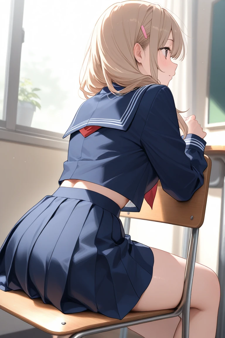 anime artwork, score_9, score_8_up, score_7_up, score_6_up, score_5_up, score_4_up, r,Camie Utsushimi, light brown hair, dark brown eyes,, breasts, , big breasts, at school, (school uniform:1.2), standing, cap, she is 24 years old, rating explitic, wet whirt, ,horny, , , white stockings, shoes,, , style_3, text on board, 1boy, Izuku Midoriya, he grabbing her ass, kissing