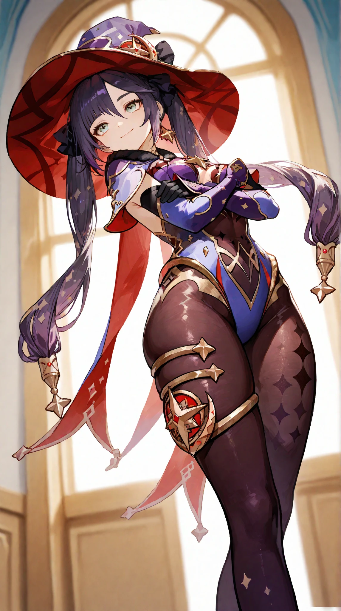 Mesa, Best Quality, high resolution, Alone, 1 girl, whole body, The description of Girls, detail hands, detail fingers, face detail, Beautiful face, leg detail, too detailed art, fine details, huge breasts, huge ass, vapor, sweat, bob cut, wavy fur, Red hair, Alone, mqmf, SMILE, armor, City, orgasm