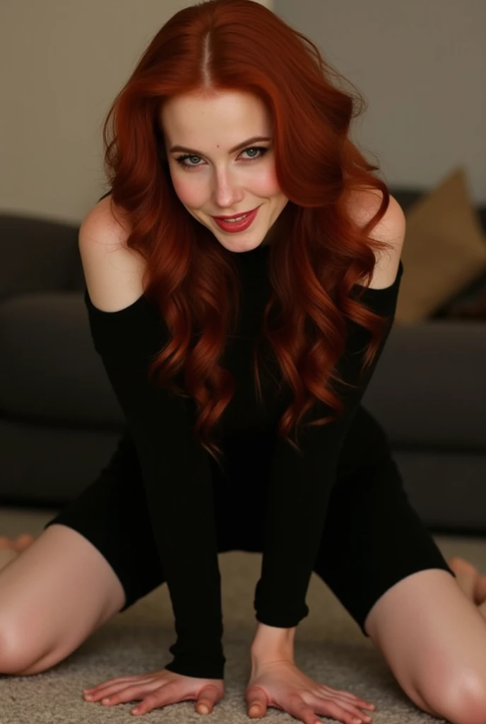 nsfw:3, explicit, solo, cinematic photo relaxed_nordic_goddess_spreading_her_pussy, 35 years old, slutty:5, small soft tits, sagging breasts, long flowing dark red locks cascading down her shoulders and chest, spread_legs, pussy_gape, beef curtains, masturbating:1.8, ((excessive pubic hair))), stockings, lip bite,  pussy focus . 35 mm photograph, glamour model, full body shot, wide angle, film, bokeh, ((professional photographer)), 4k, highly detailed, anatomically correct vulva, labia parted, lying down, arched back
