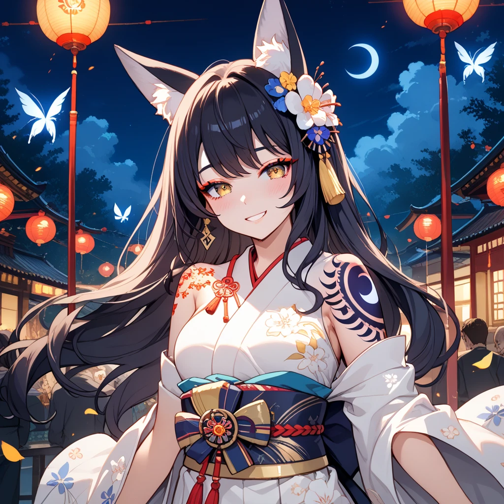 Silhouette of a girl in ancient costume,Beautiful and shining starry sky, The Milky Way is straight above my head, Altair and Vega on the other side are brighter,As if in sync.
Tonight is Chinese Valentine's Day.
Lovers are happy to meet each other、Happy days.
Clear lines, best quality, high resolution,(masterpiece, best quality:1.2), Cute girl,Black Hair,Double tail,Smile,A bright moon hangs in the night sky