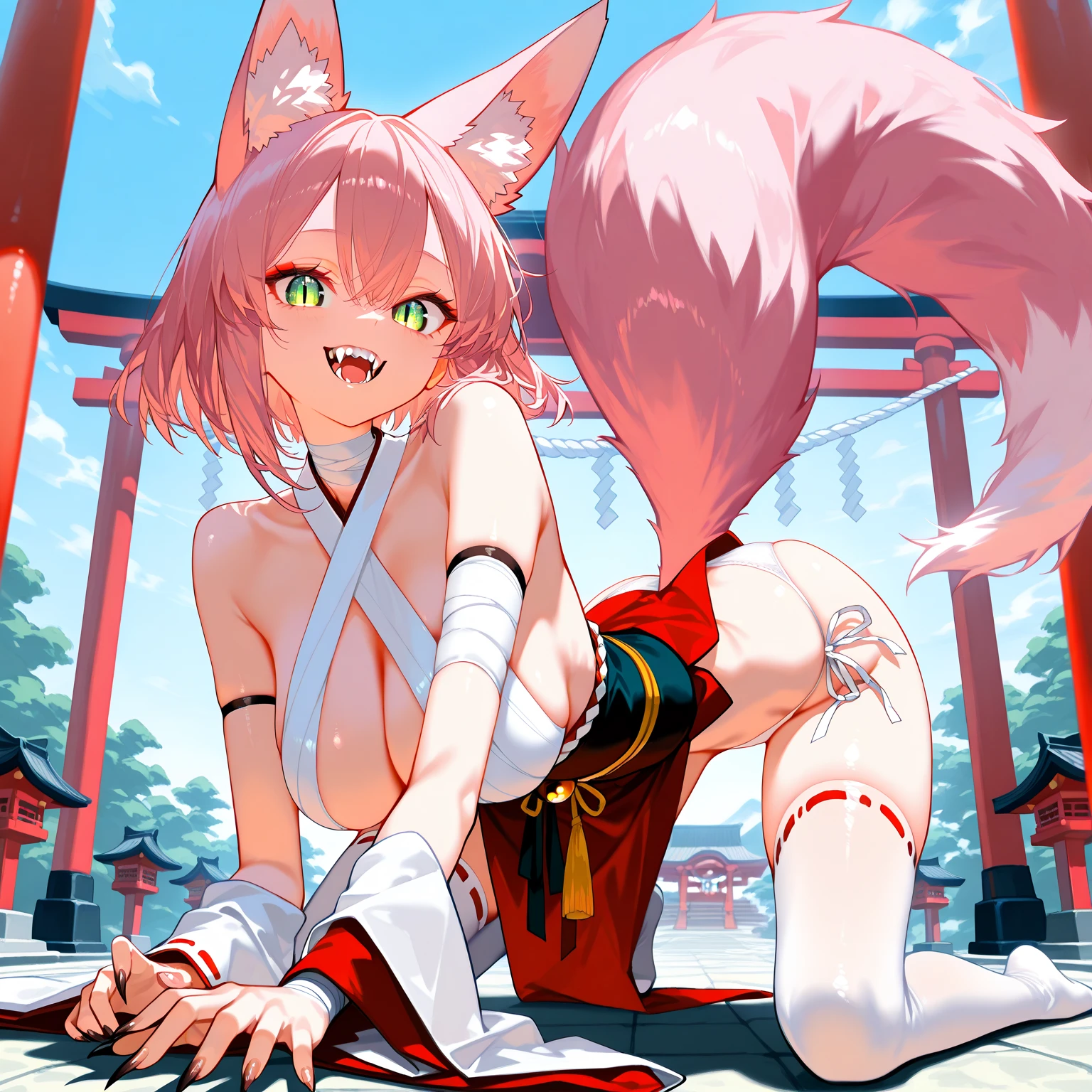 Animal Focus,, Three-quarters View, (Wild)+, Wolf, Fur, Raised Tail, Large Eyes, Pupils, Paws, (Symmetrical)++, Pink Fur,( Canine, Knot, Anatomically Correct, Anatomically Correct, (Anatomically Correct, (Canine, Animal, Animal, In Estrus, Y, Masterpiece, Best Quality, By zinfyu, by twistedscarlet60, uploaded on pixiv, by fluff-kevlar, Detailed Background, Detailed Image, Detailed Hair, God Rays, High Details, Cinematic Lighting, (Avatar)