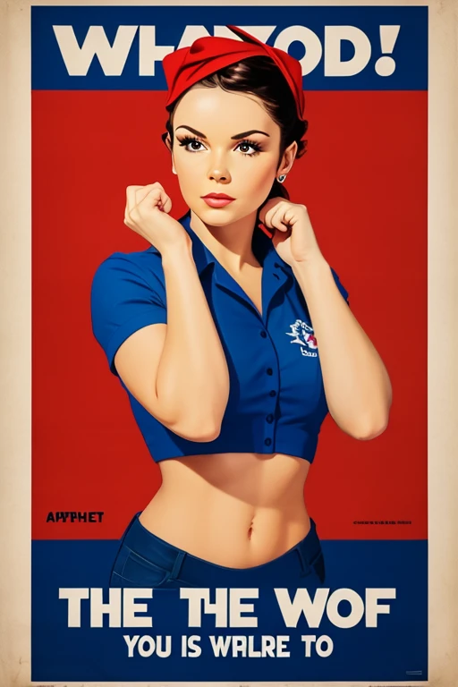 ((zombie nurse)), CCCP poster, soviet poster, USSR Flag in background, USSR Poster, Soviet Union poster, October Revolution, ((CCCP Poster, Soviet Poster)) (blond 1 mature zombie nurse holding up her hand in the air) propaganda Poster, poster, Soviet flag on pole, blue sky with fighter jet, bikini uniform, solo, good body, Poster design, poster art style. 1980s, 1950s, 1960s, basic color scheme, very colorful poster, color art, thirds rule, inspiring, general, military officer, woman, 1 mature girl, hair blowing in the wind, hand high in the air, revolutionary, pointing with finger, red square backdrop, thick legs, ((hips focus)),