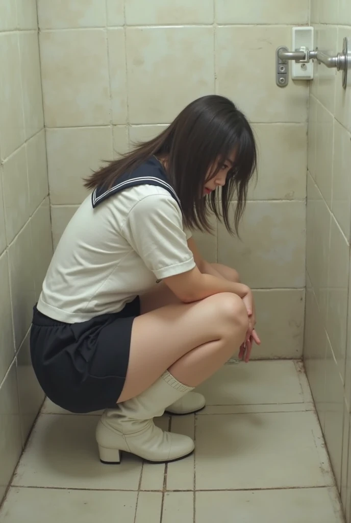 (1 female, Peeをしなければなりません, Pee herself, Pee, Pee self, Are crying, とてもPeeがしたくて仕方ない, Peeをしなければなりません, Peeをしなければなりません, Pee, Pee self, Pee, Pee self:1.5), (Woman in the toilet, urinal behind woman, lace bolero, mini skirt, petticoat, footwear, Peeをしなければなりません, Knees together and feet apart, skirt lift, take off panties:2), (hand between legs, leaning forward), (shrug:2), (erotic twists of the body:1.5), (despair, impatient, timid, blush all over the face, embarrassing, Clog breath, panic, Moist eyes:1.5), (girls can&#39;t stand up straight:1.6), (arch your back, Proudly), (highest quality:2), (detailed face, compensate, lips), From above