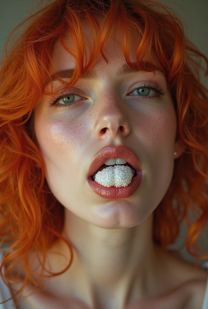 (Photograph of norway woman) (random shot , full body photograph) (ultra realistic detailed skin texture, ((hyper photorealistic) texture), ( depth of field), (35 yo , (pale skin tone) tall woman, rainbow curly hair, explosion, Splash, A cup of grapes, falling into the rainbow ) (small tiny flat breasts, attractive body)