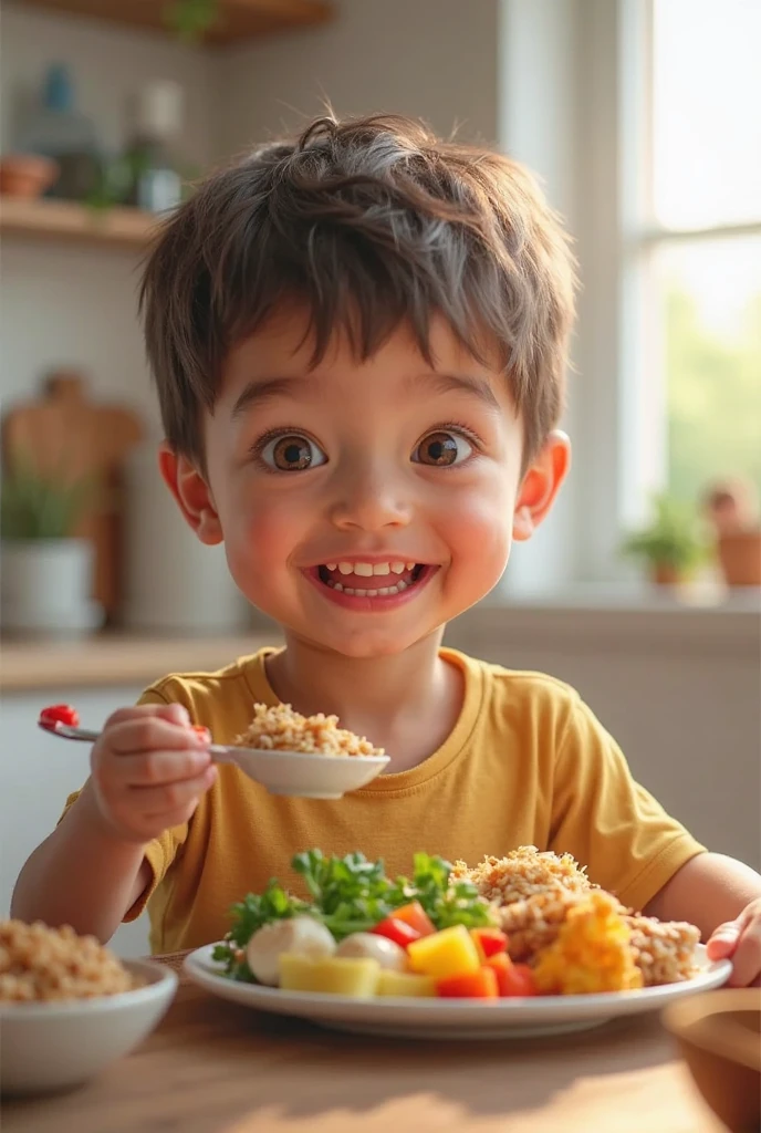 A child having a good diet
